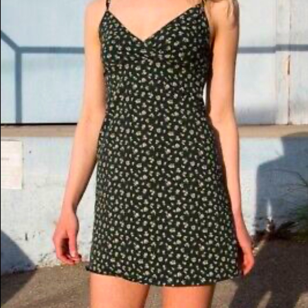 Green floral print brandy dress